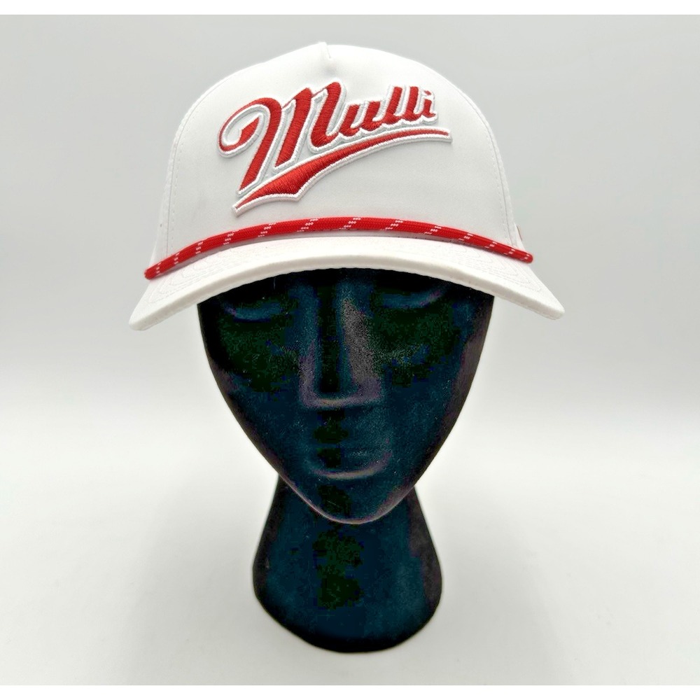 Bogey Bros Performance Golf Hat "Mulli" White Breathable Snapback Cap